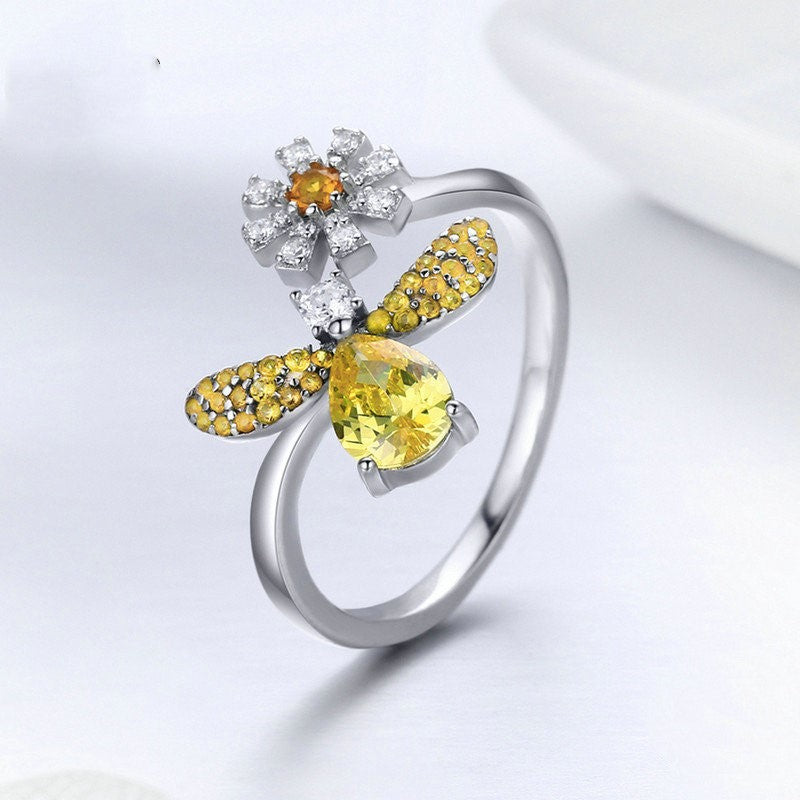 "925 Silver Open Bee Blessing Ring - Direct from Factory"