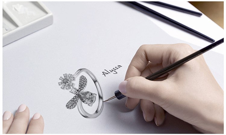 "925 Silver Open Bee Blessing Ring - Direct from Factory"