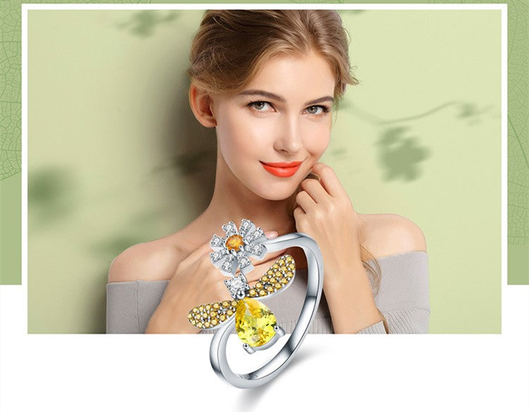 "925 Silver Open Bee Blessing Ring - Direct from Factory"