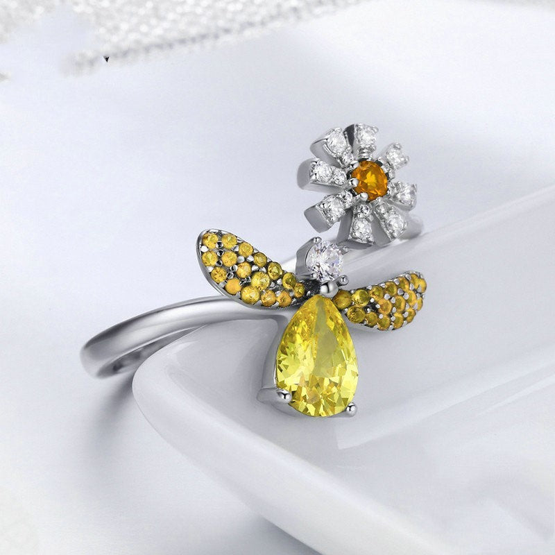 "925 Silver Open Bee Blessing Ring - Direct from Factory"