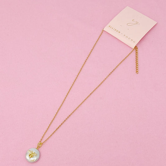Emily Pearl Bee Necklace